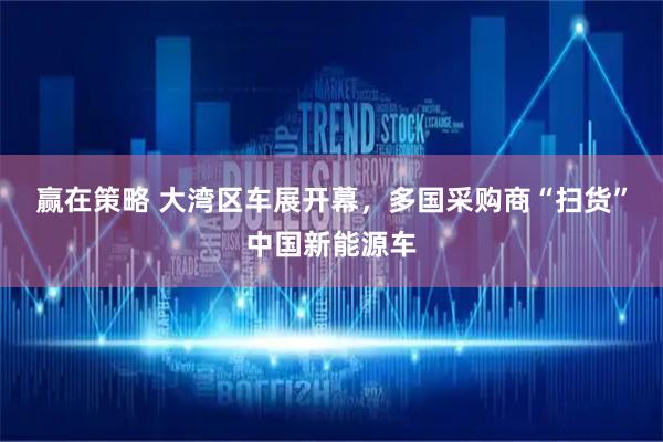 赢在策略 大湾区车展开幕，多国采购商“扫货”中国新能源车